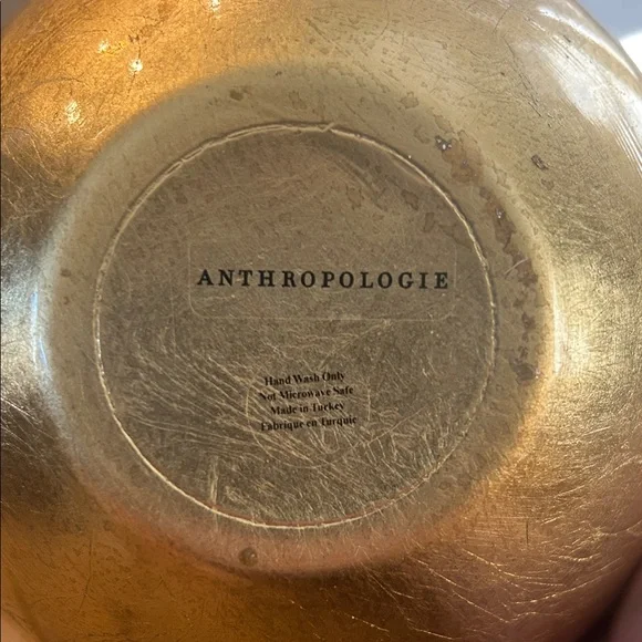 Anthropologie Gold Decorative Glass Bowl. Reign nut bowl-out of stock online - Picture 5 of 5